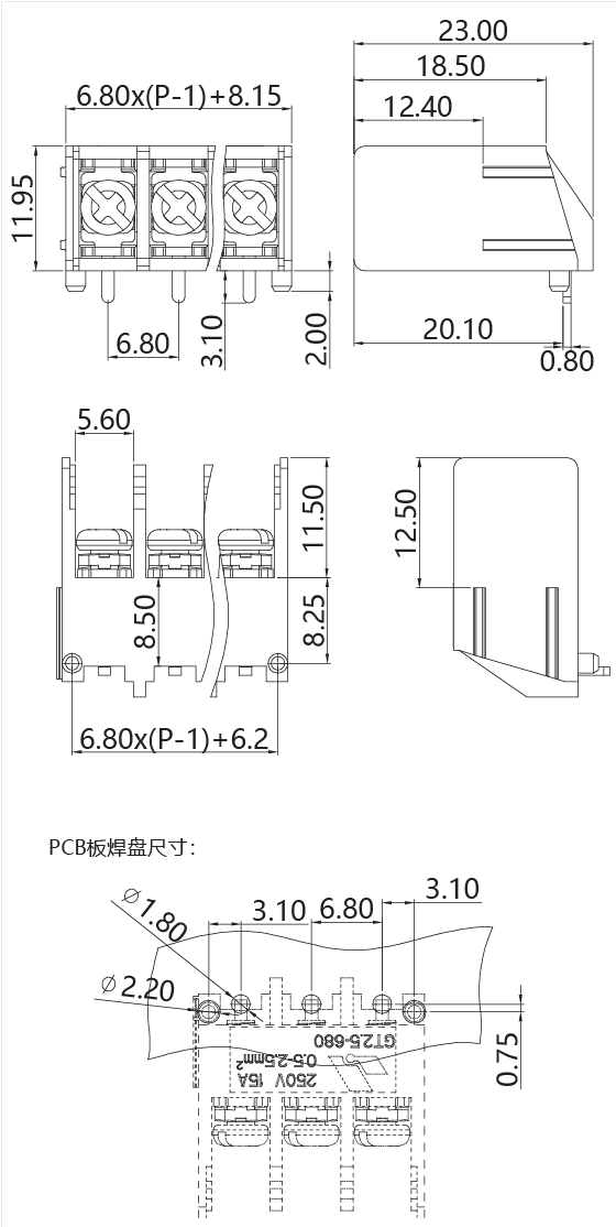 Barrier Terminal BlocksGT2.5-680-03P(图1) 8a8f2031-31e7-440a-99bb-4ef788301f24.png